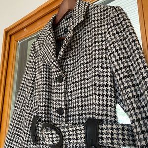 Kenneth Cole New York Checkered Pea Coat - Size 10